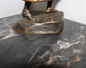 Signature on J Valenta Austrian bronze figure dating to the early 20th century