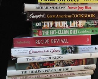 Some of the hundreds of antique, vintage, and contemporary cook books that are at the sale!