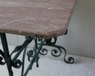 Fabulous edge treatments on the pink marble top