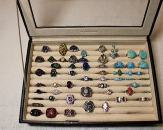 Some of the contemporary sterling silver and gemstone rings in the sale -- there are over 100 contemporary rings!