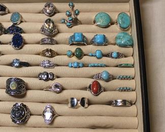 Some of the contemporary sterling silver and gemstone rings in the sale -- there are over 100 contemporary rings!