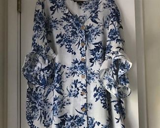 Lovely ALYX blue and white blouse size 3X
