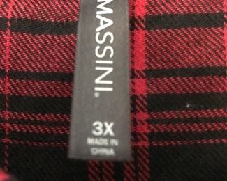 MASSINI woman's size 3X plaid shirt