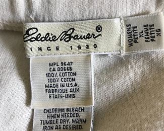Eddie Bauer 100% cotton size XL petite white skirt