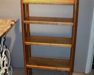Small antique maple book shelf