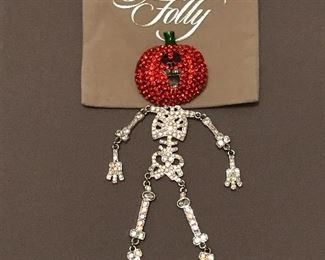 Kirks Folly Jumping Jack Flash Skeleton Halloween Pin