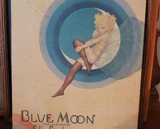 Tin sign for Blue Moon Silk Stockings