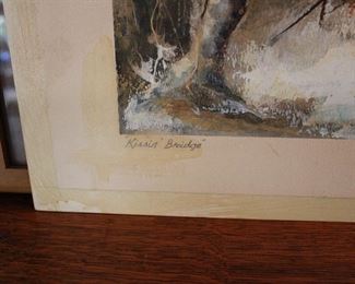 Watercolor, Kissin' Bridge, by Edward Shaver