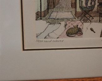 Signed hand colored print "Nest" by Jan Hunt