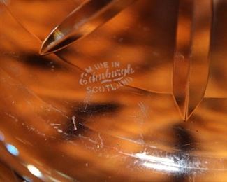 Beautiful Large SIGNED EDINBURGH SCOTLAND Cut Glass Bowl