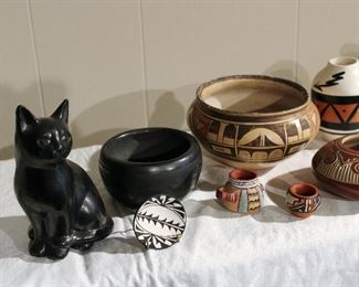 Wonderful selection of all sizes and shapes of Native American pottery