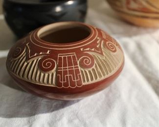 Thomas Polacca Nampeyo, Hopi/Tewa, active 1955-2003, deep carved pot