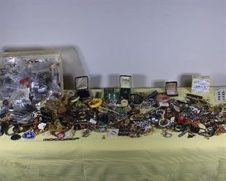 The $4.00 grab bag table keeps getting jewelry added to it, including antique buttons, antique beads for stringing, etc.