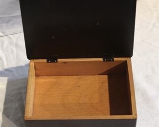 Interior of Spectacular Figural Bronze lidded box