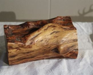 Carved log box