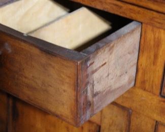 Hand cut dovetails on the corner cupboard