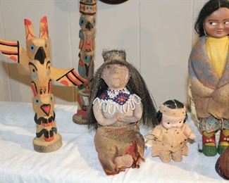 Details of the Native American dolls, including what was sold as a pre-Colombian pottery doll.