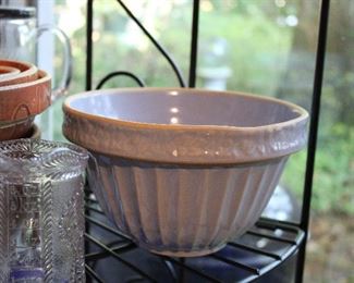 Antique stoneware mixing bowls