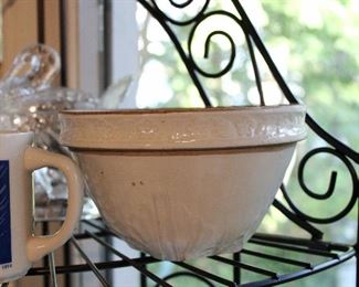Antique stoneware mixing bowls