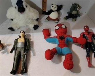 Spider-Man action figures & kung Fu panda toys