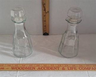 (2) Small glass decanters