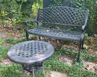 42” Aluminum Metal Black Bench With 20” Table 
$125