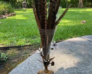 15” Tole Vase With Feathers 
$60 

