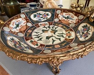 Large Chinese Porcelain Bowl in Gilded Bronze Mount