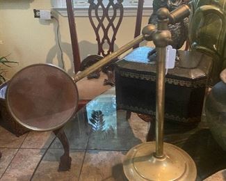 Brass Vintage Magnifying Glass & Stand