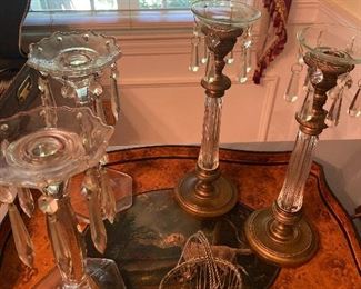 Candlesticks and Dog Tray