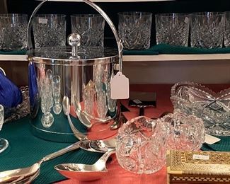 DECO STYLE ICE BUCKET AND FINE CRYSTAL