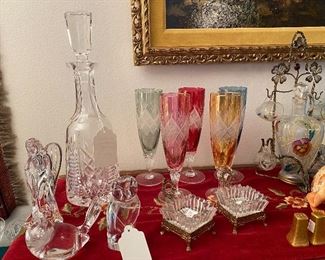 WATERFORD DECANTER AND OTHER CRYSTAL AND GLASS