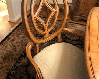 Dining table w/8 chairs & 2 boards