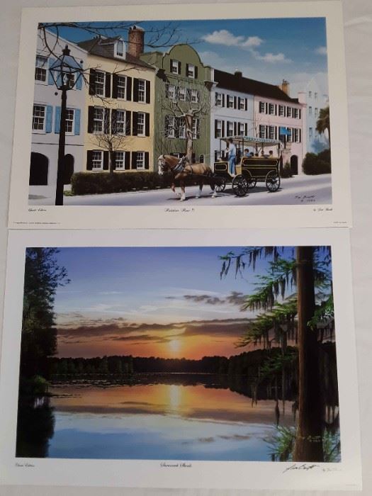 2 Jim Booth Prints, Rainbow Row Savannah Shoals, Prints