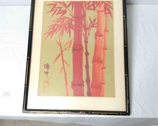 Bamboo Trees, Bunka Shishu Embroidered Art