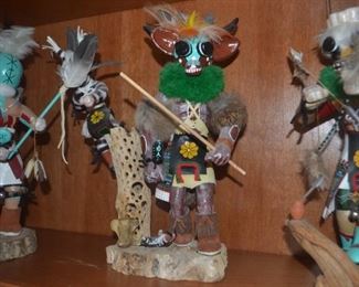 Decorative Kachinas. They are made very well.  Approx. 50 of them in the sale  (MANY STILL AVAILABLE FOR SATURDAY PURCHASE)