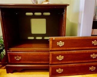Dixie Furniture TV Cabinet (built to look like a bachelors chest)