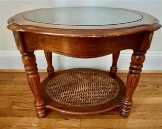 Oval Side Table with Cane Base (available online in our pre-sale)