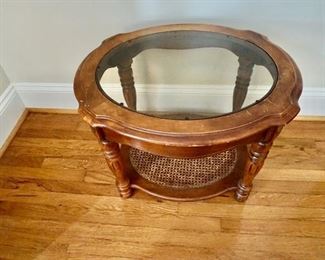 Oval Side Table with Cane Base (available online in our pre-sale)
