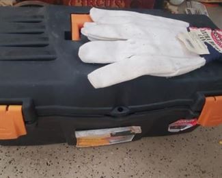 Tool box and gloves