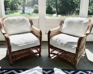 A Pair Of Indoor Outdoor Wicker Armchairs
Lot #: 16