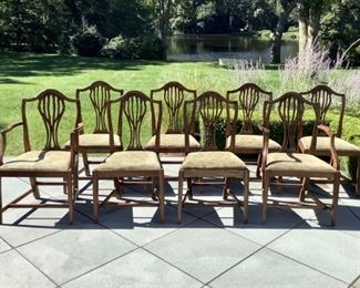 Set Of Eight Shield Back Dining Chairs
Lot #: 49