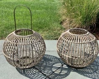 A Pair Of Wicker Hurricane Holders
Lot #: 51