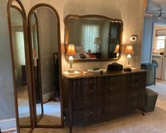 Bi-fold mirror,Harmony House dresser