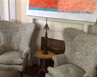 Pair Vintage Butterfly Wing Chairs