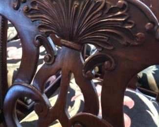 Set of 8 Hand Carved Mahogany Chairs