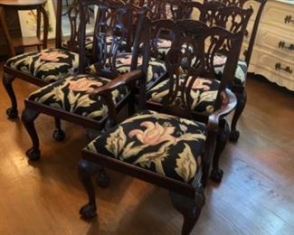 Set of 8 Hand Carved Mahogany Chairs