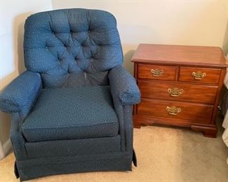 Lazy Boy Blue Swivel Chair