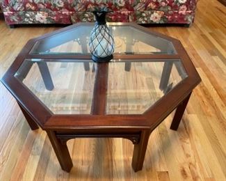 Hexagon Glass Top Coffee Table