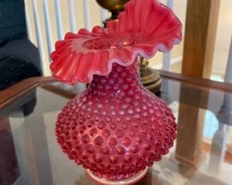 Vintage Fenton Jack In The Pulpit Hobnail Vase